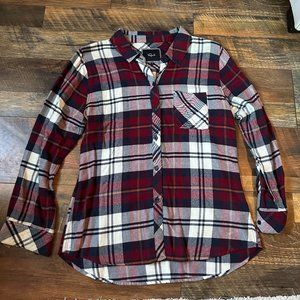 Rails Flannel Button Up Top - Red, White, and Navy